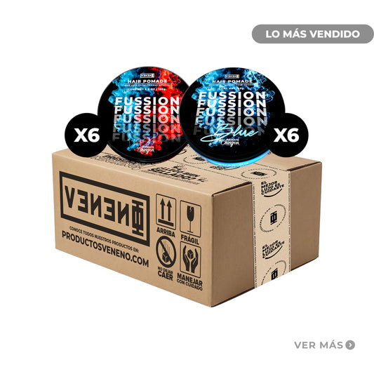 12 Piezas Fussion Pomade (6 Blue + 6 Clasicas)