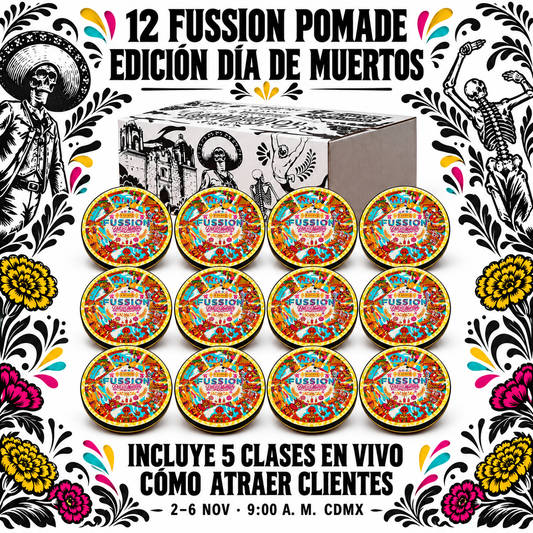 Docena de 12 Fussion Pomade edición Día de Muertos; incluye cinco clases online en vivo